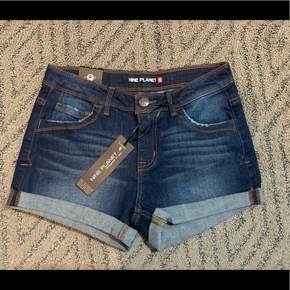 NWT Cuffed Light Denim Shorts by Nine Planet